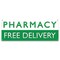 Signmission Pharmacy Free Delivery Banner, Single Sided, 18 in x 48 in, Vinyl, UV Resistant, Green/White B-30130 - alternate 1